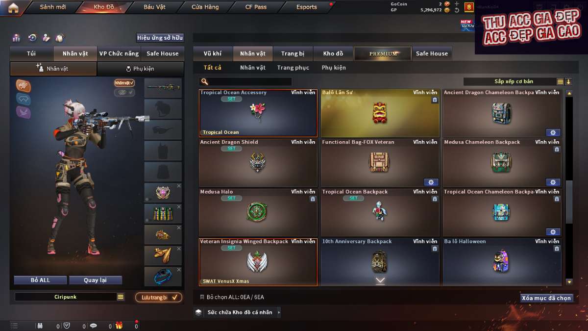 shop acc cf uy tin gia re